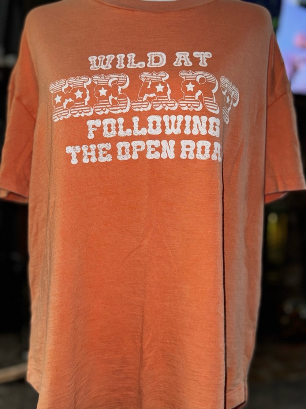 aerie Orange Graphic Tee with White Lettering